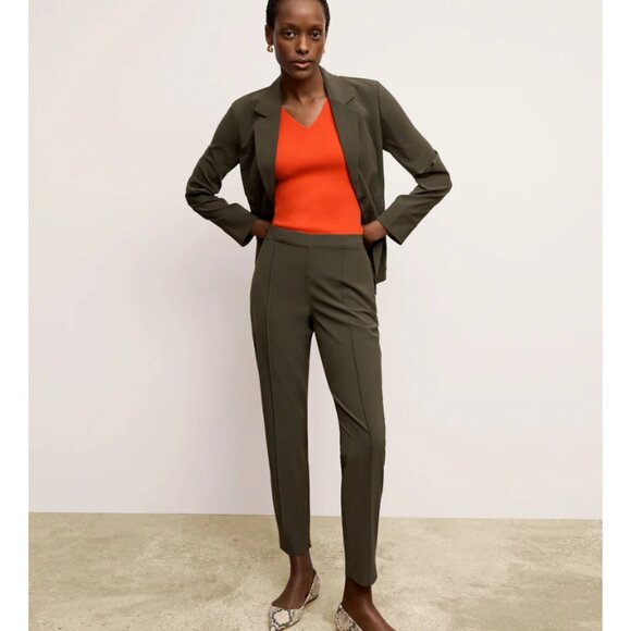 MM LaFleur Suit The Moreland Travel Blazer & Colby Pants in Olive Size 0/0P - Picture 1 of 15
